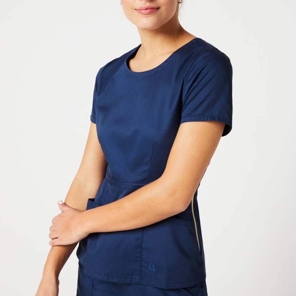 Jaanuu Navy Peplum Top | Jaanuu Scrubs
